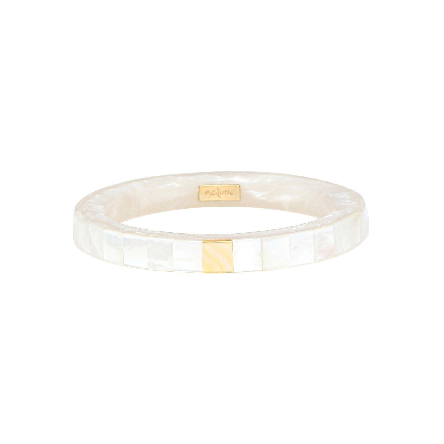 Bracciale bangle SAN LAZZARO con intarsi in madreperla bianca