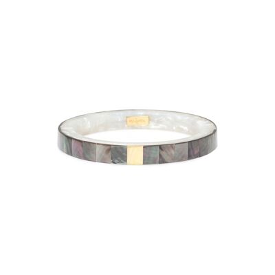 Bracciale bangle SAN LAZZARO con intarsi in madreperla nera