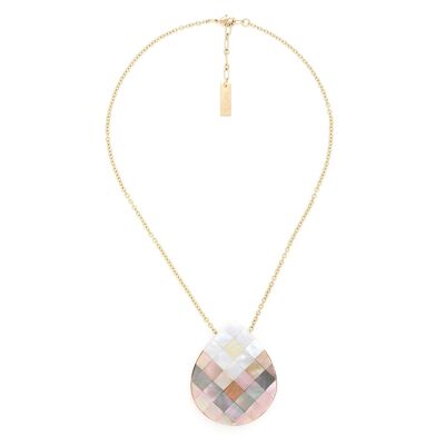SAN LAZZARO marquetry drop pendant necklace
