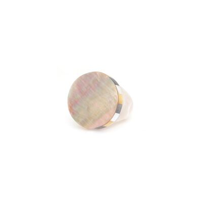 Anello SAN LAZZARO in madreperla marrone T56