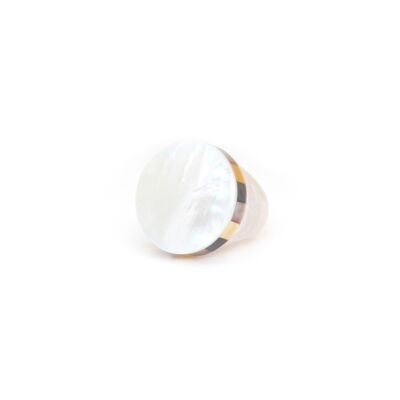 Anillo SAN LAZZARO de nácar blanco talla 56