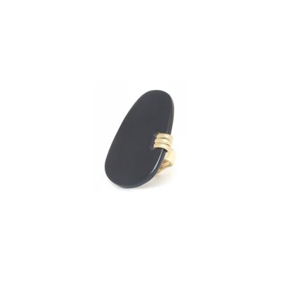 SICILIA bague ajustable corne noire