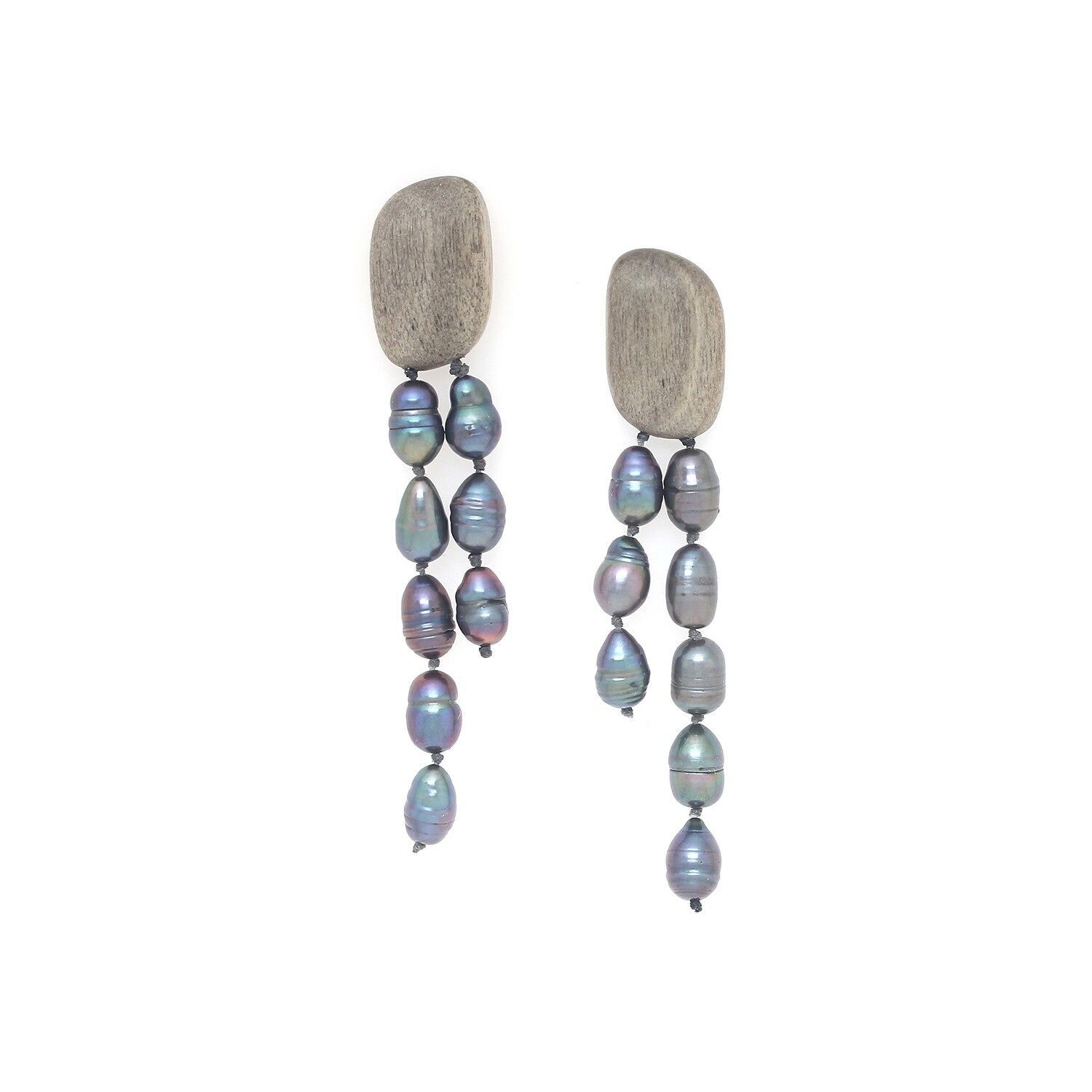 Orecchini a pressione a 2 file PEBBLE BEACH