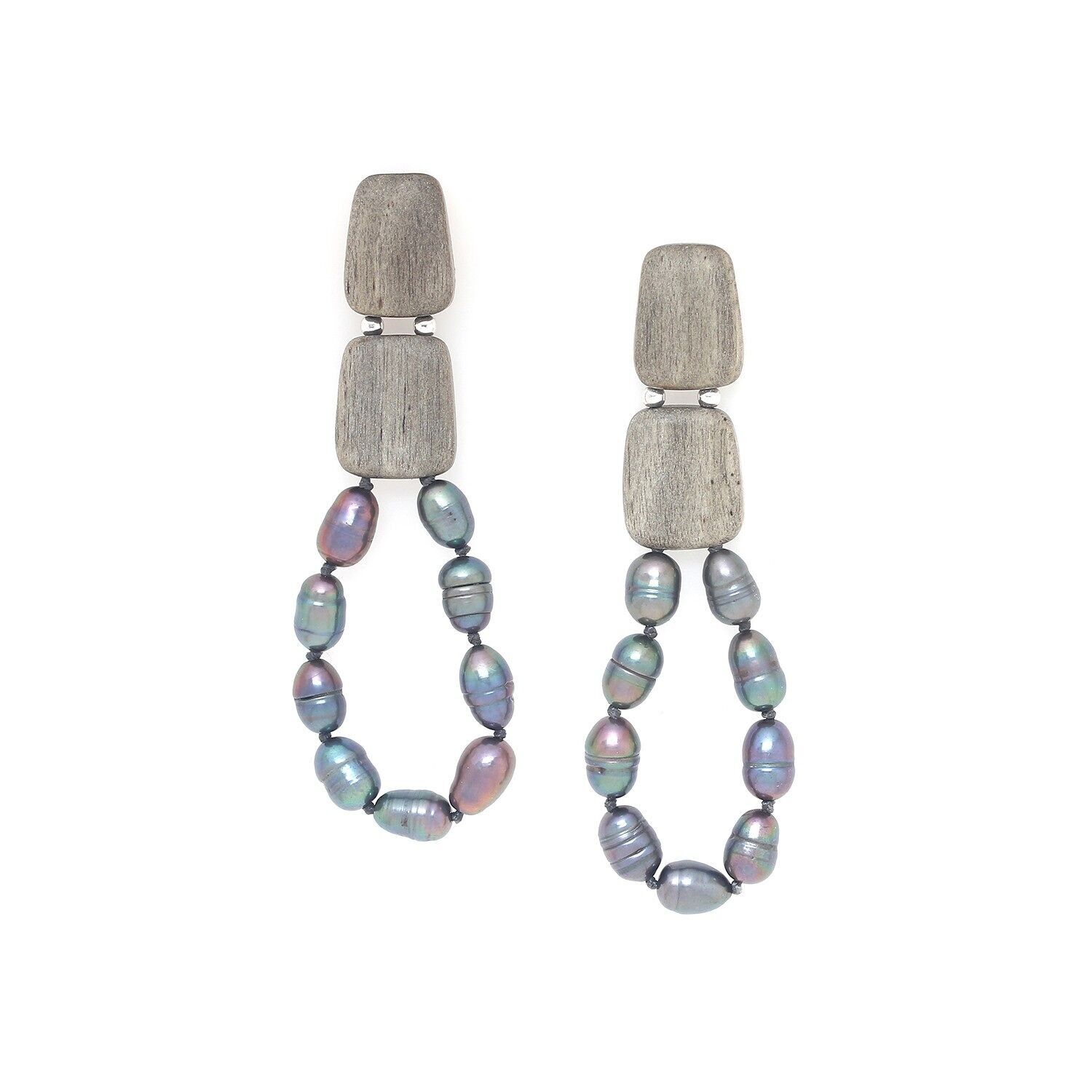 Orecchini a bottone con perle PEBBLE BEACH