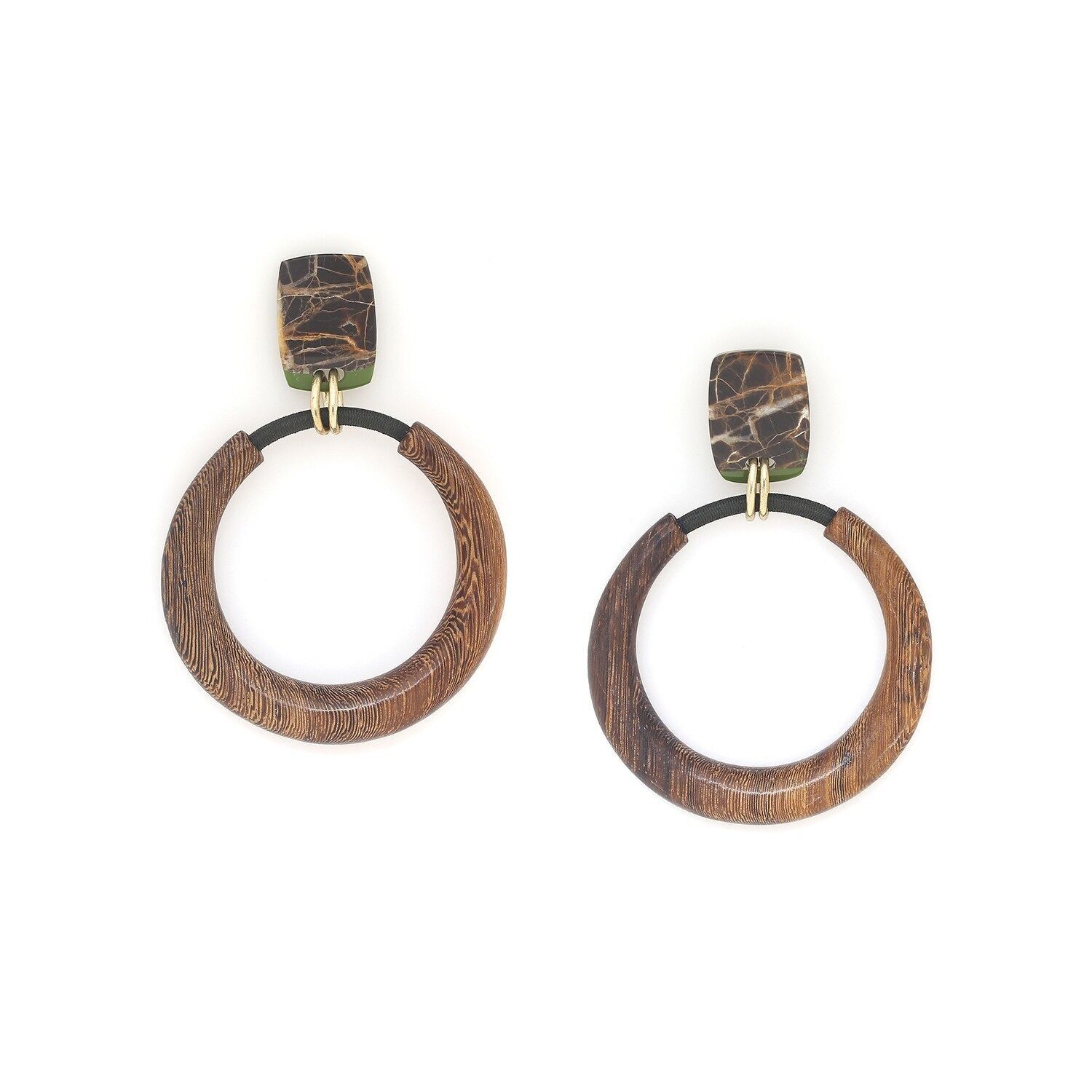 Orecchini zingari KOMODO in legno di robles