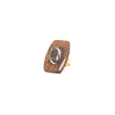 Anello regolabile in legno e pietra KOMODO
