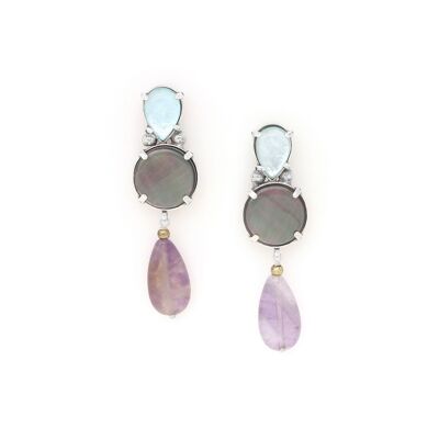 GOTBORG amethyst drop push-on earrings