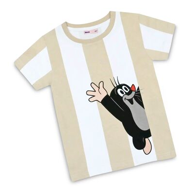 Koaa – La Petite Taupe « Coucou » Rayures – T-shirt blanc/marron