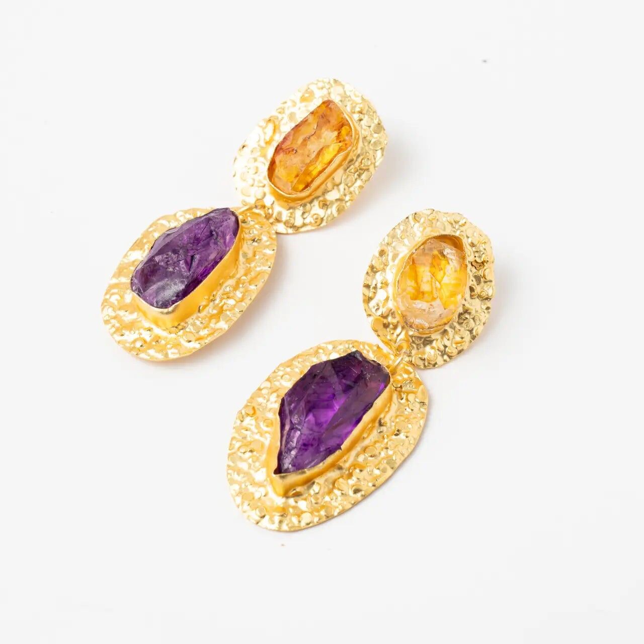 Ohrringe Elenis Ed. Limitiertes Raues Gelb und Lila