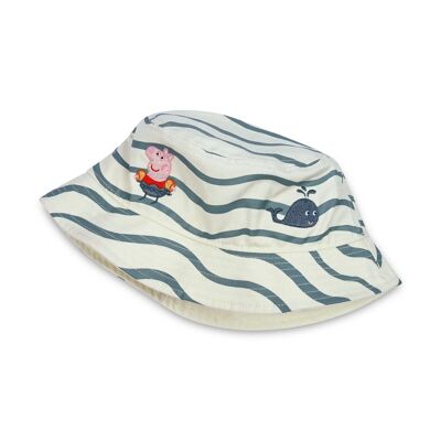 Koaa – Peppa Pig "Diversión en el baño" – Sombrero de pescador crema/azul. Talla: 1,5-3 años.