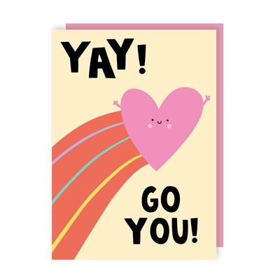 Paquete de 6 tarjetas de felicitación "Yay Go You"