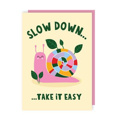 Slow Down Snail Get Well Card Pack of 6