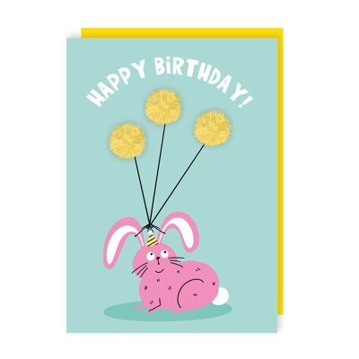 Pom Pom Rabbit Birthday Card Pack of 6