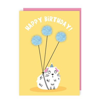 Pom Pom Guinea Pig Birthday Card Pack of 6