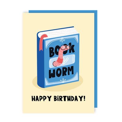 Book Worm Birthday Card Pack of 6