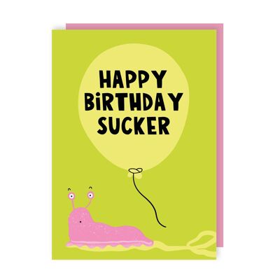 Confezione da 6 biglietti di auguri di compleanno "Sucker Slug"