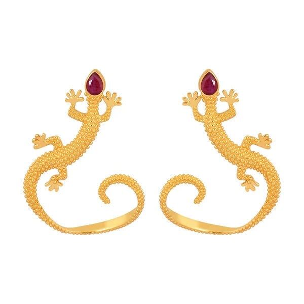 Rubin-Salamander-Ohrringe