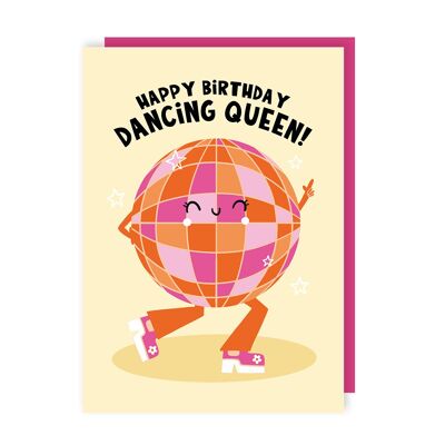 Lot de 6 cartes d'anniversaire Dancing Queen Disco Ball