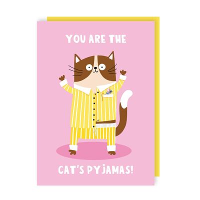 You Are The Cat's Pyjamas Birthday/Appreciation Card Pack of 6