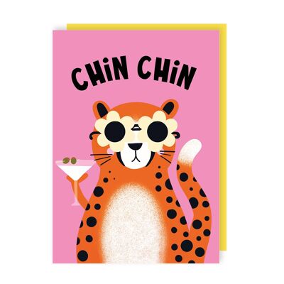 Lot de 6 cartes d'anniversaire léopard Chin Chin