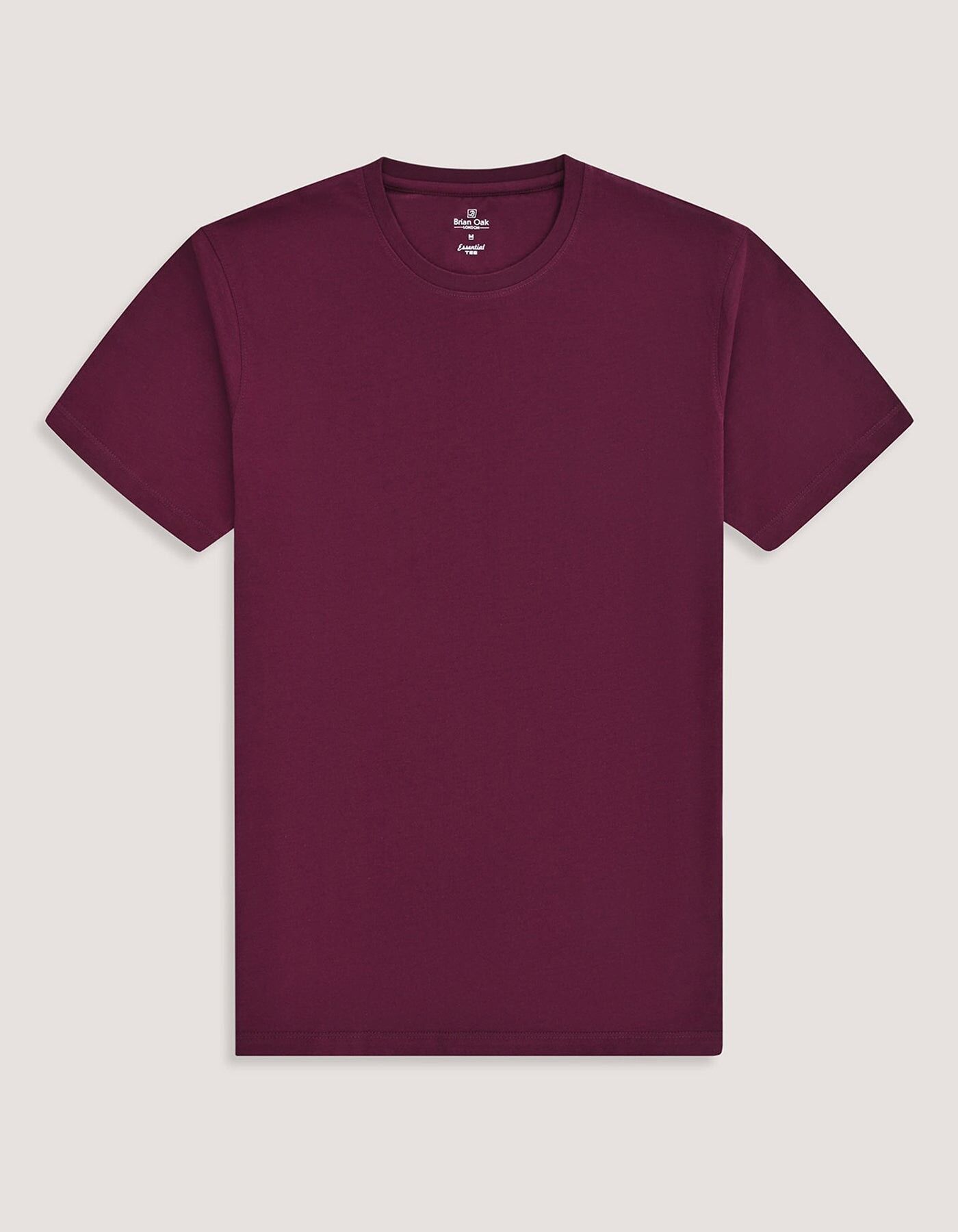 Camiseta lisa de algodón color granate