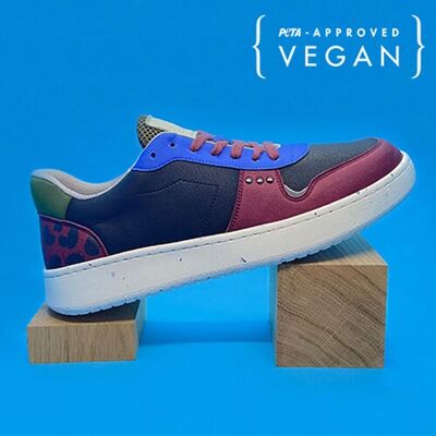 Sneakers vegane e riciclate EVAN in nero, bordeaux e blu