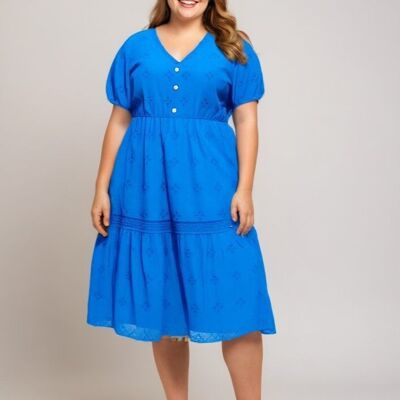 Abito bohémien blu taglie forti (C6568&BLEU)
