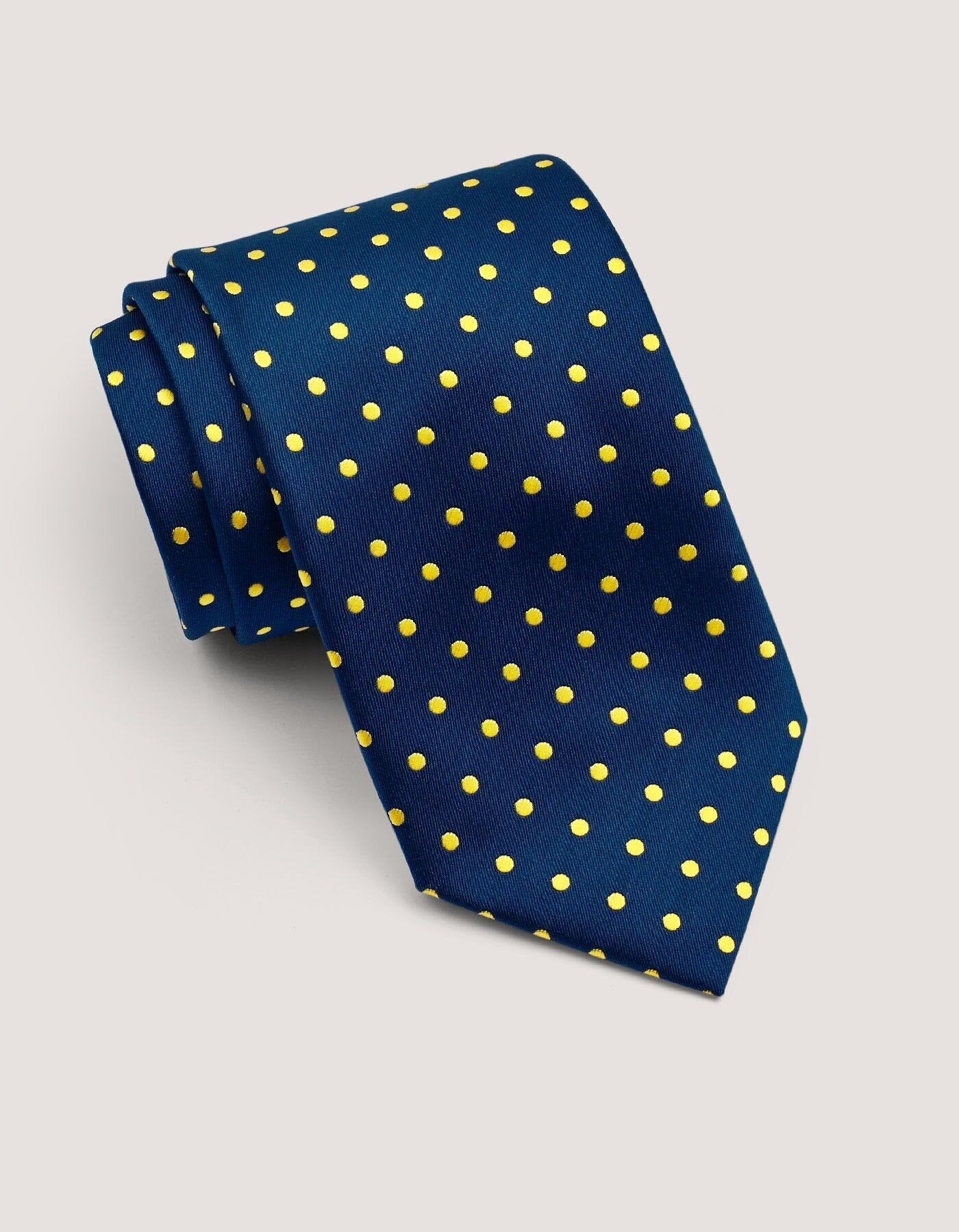 Sunflower Yellow Dotted Microfiber Tie
