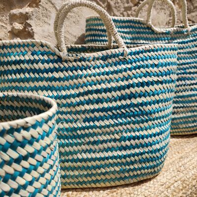 ENSEMBLE DE 3 SACS EN PALMIER VERT