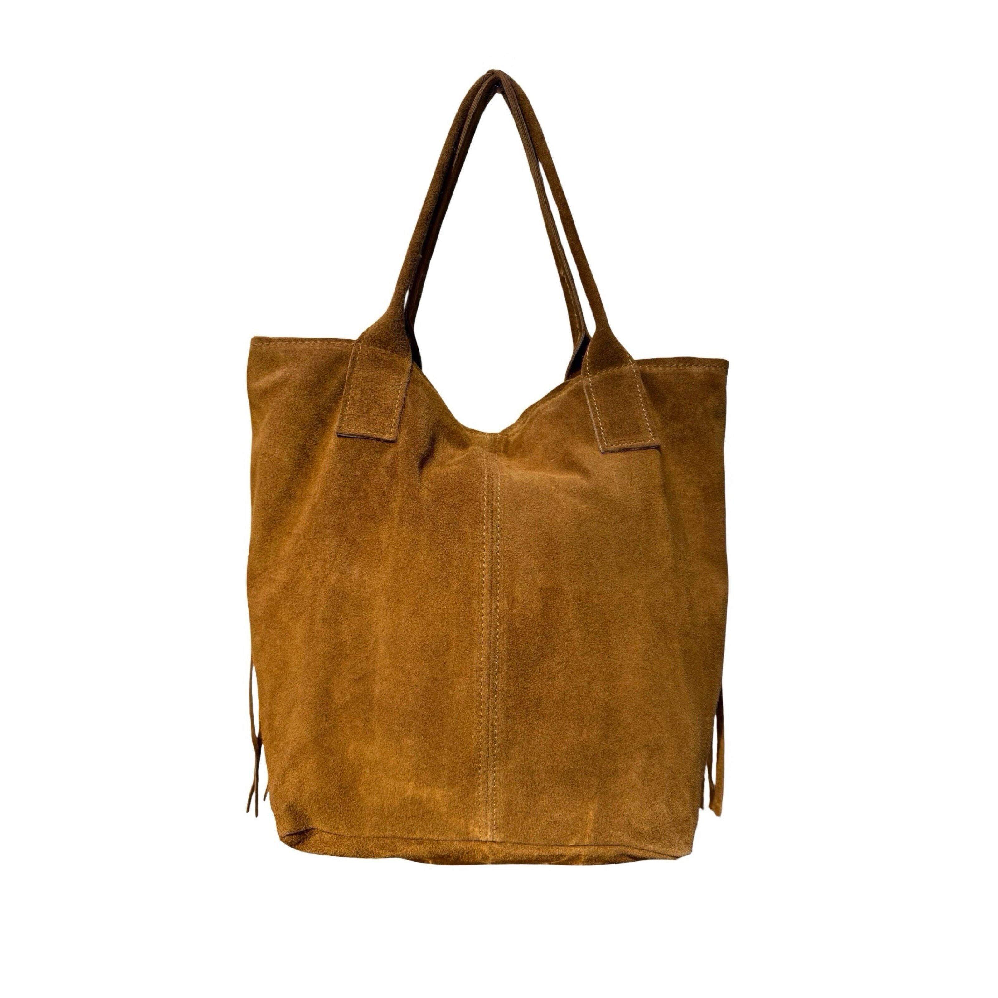 BORSA A TRACOLLA IN PELLE SCAMOSCIATA CON FRANGE SIERRA