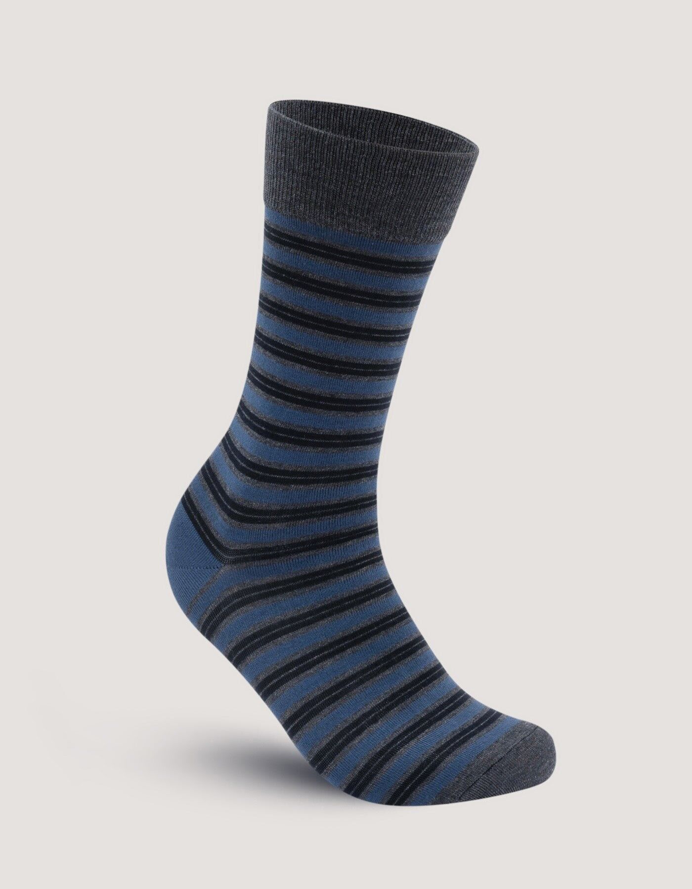 Marineblau gestreifte Luxus-Baumwollsocken