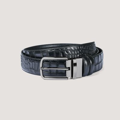 Mens Black Crocodile Belt