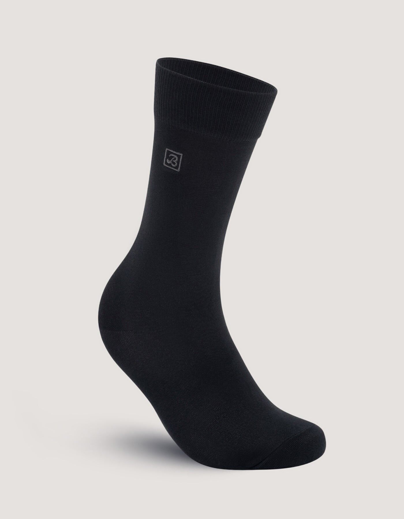 Hochwertige, schlichte schwarze Baumwollsocken