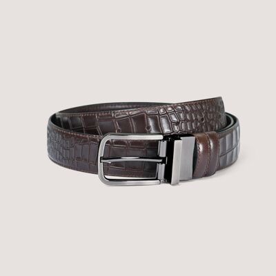 Mens Brown Crocodile Belt