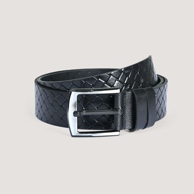 Cinturón casual negro en relieve