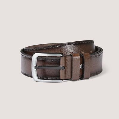 Dark Tan Casual Leather Belt