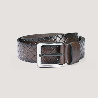 Embossed Dark Brown Casual Belt