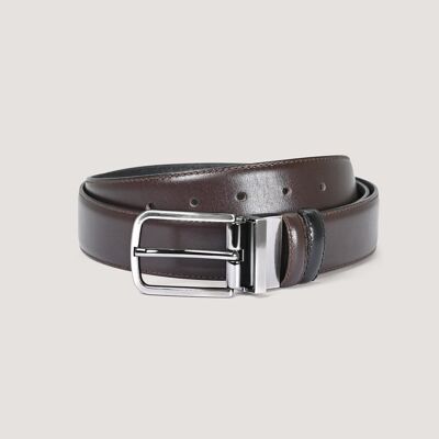 Cinturón reversible negro y marrón