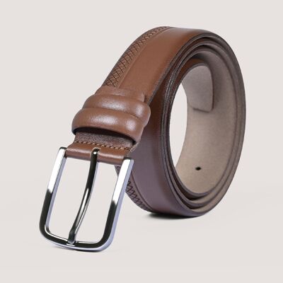 Cinturón formal marrón texturizado