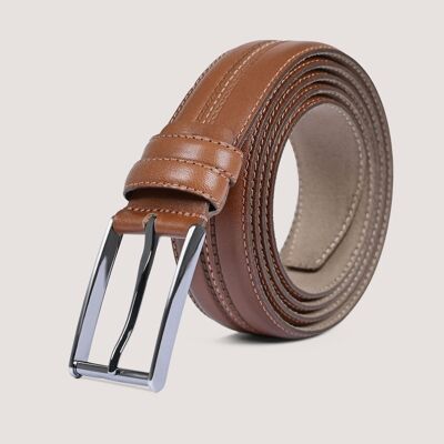 Cinturón formal color canela bordado