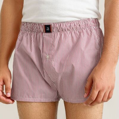 Maroon Striped Cotton Boxers