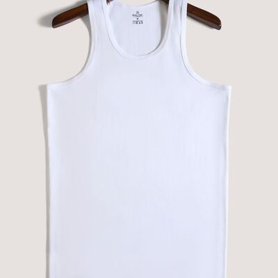 White Regular Fit 100% Cotton Vest