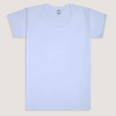 White Regular Fit 100% Cotton Half-Sleeve Cotton Vest
