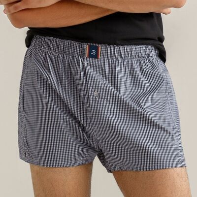 Black Woven Check Boxer