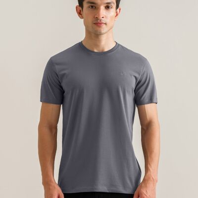 Camiseta premium de algodón color carbón