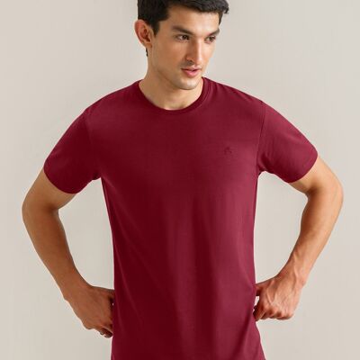 Camiseta de algodón premium color granate