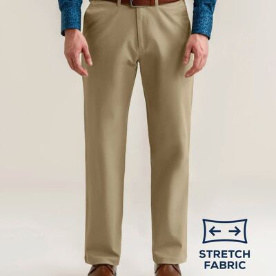 Pantalones chinos de fácil cuidado – Caqui