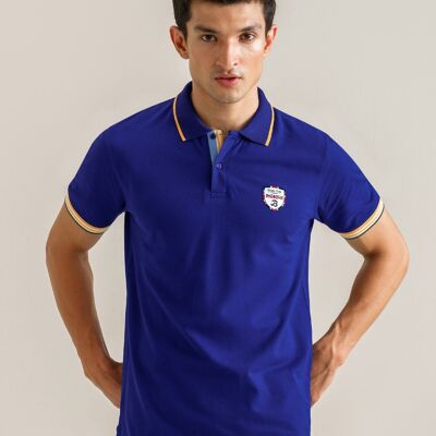 Polo da designer blu elettrico