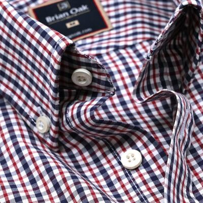 Easy Care Casual Check Shirt - Navy