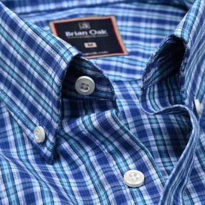 Sky Blue Casual Check Shirt